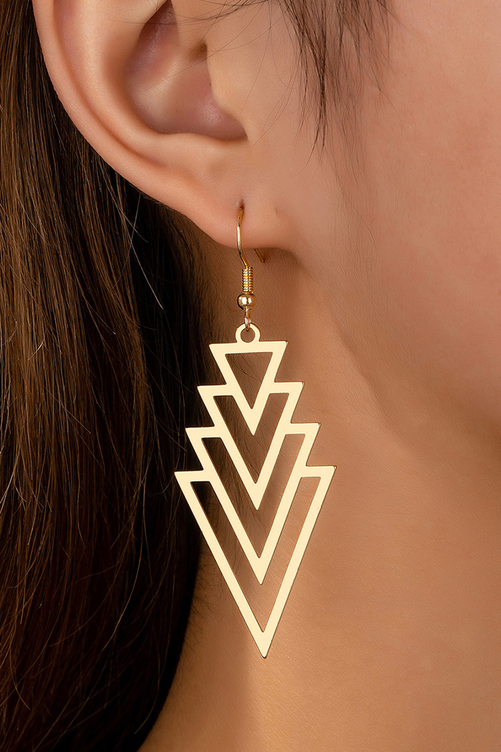 Gold Plated Alloy Geometric Dangle Earrings - loveforevers