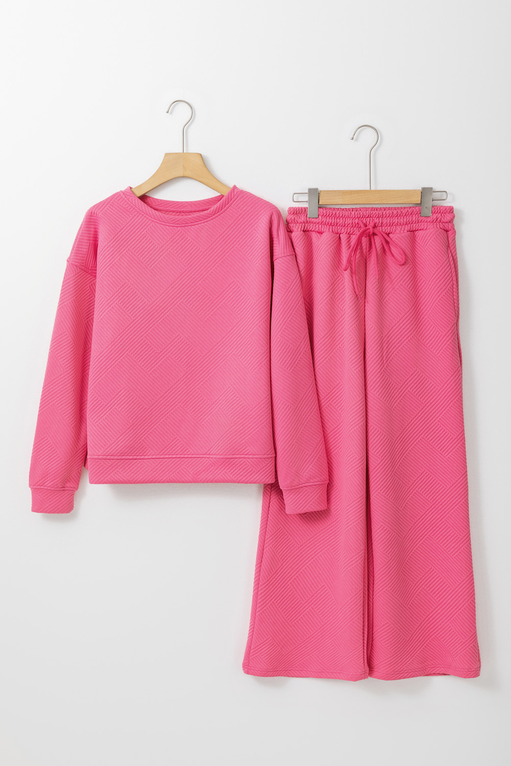 Red Dahlia Ultra Loose Textured 2pcs Slouchy Outfit - loveforevers
