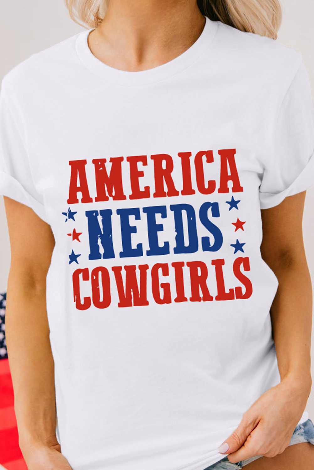 White PARTY IN THE USA Flag Fashion Graphic Tee - loveforevers