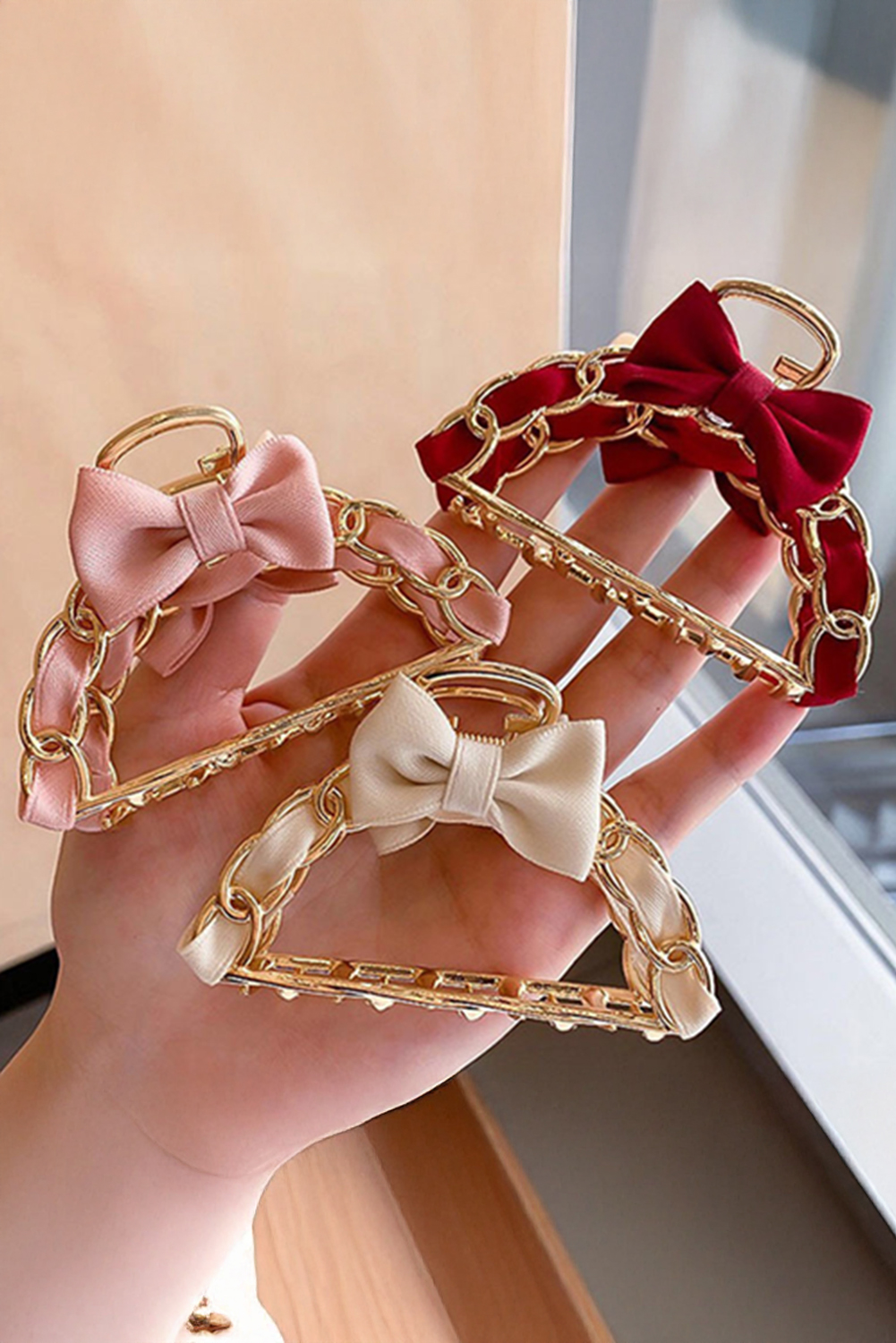 Black Ribbon Bow Detail Contrast Alloy Hair Claw Clip - loveforevers