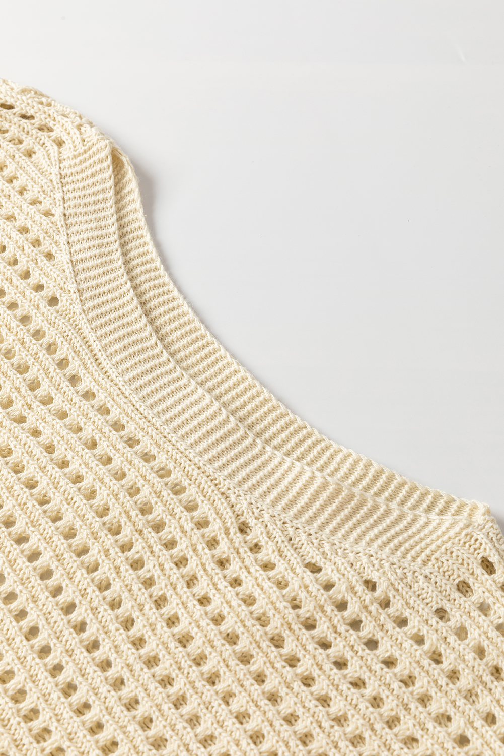 Apricot Open Knit Bracelet Sleeve Sweater - loveforevers
