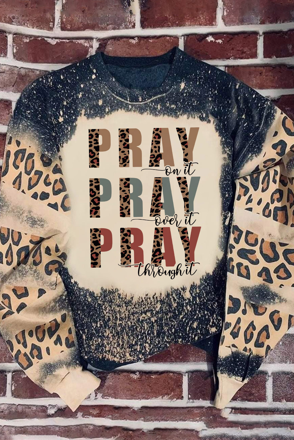 Fiery Red Tie Dye Leopard Drop Shoulder Sweatshirt - loveforevers