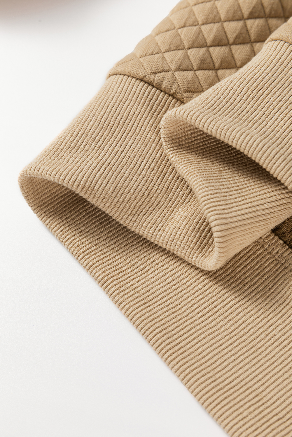 Pale Khaki Solid Geometric Textured Baseball Collar Jacket - loveforevers