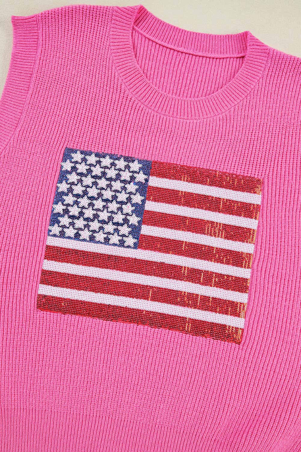 Bonbon Sparkling American Flag Knitted Vest - loveforevers