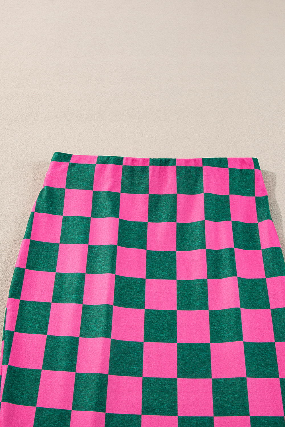 Black 2-Tone Checked Print High Waist Wide Leg Pants - loveforevers