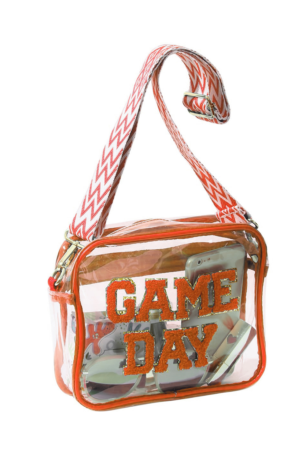 Black GAME DAY Rugby Football Clear Shoulder Bag - loveforevers