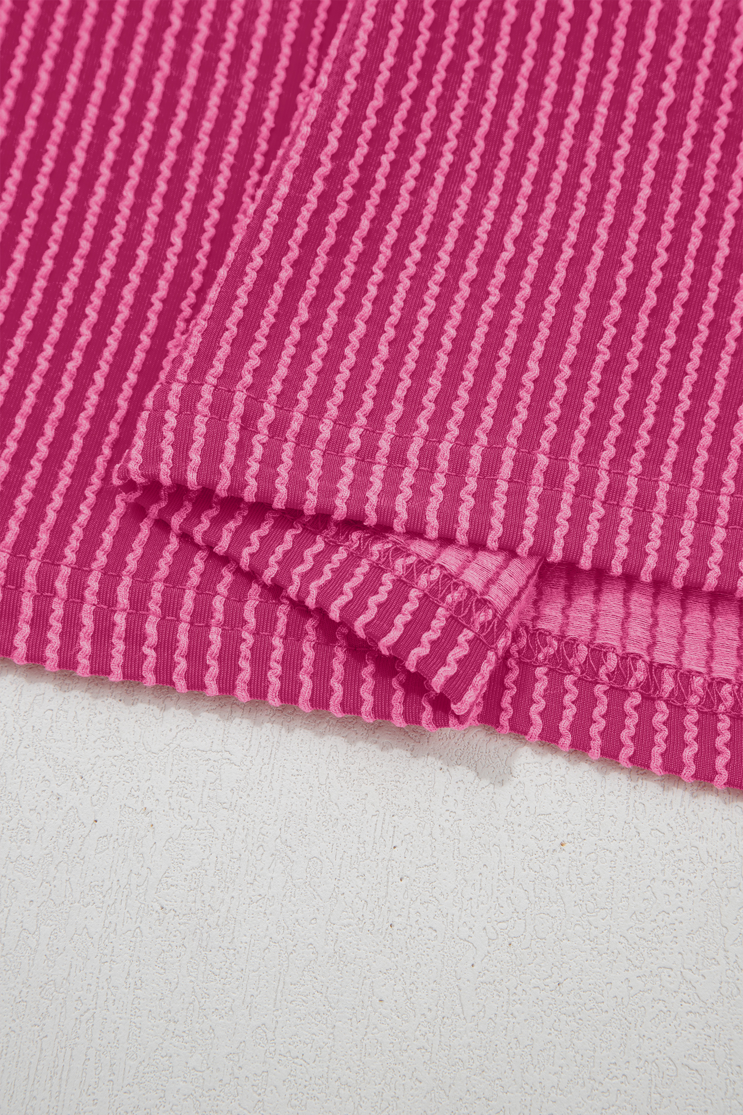 Bright Pink Striped Ribbed Knit T-shirt Shift Dress - loveforevers
