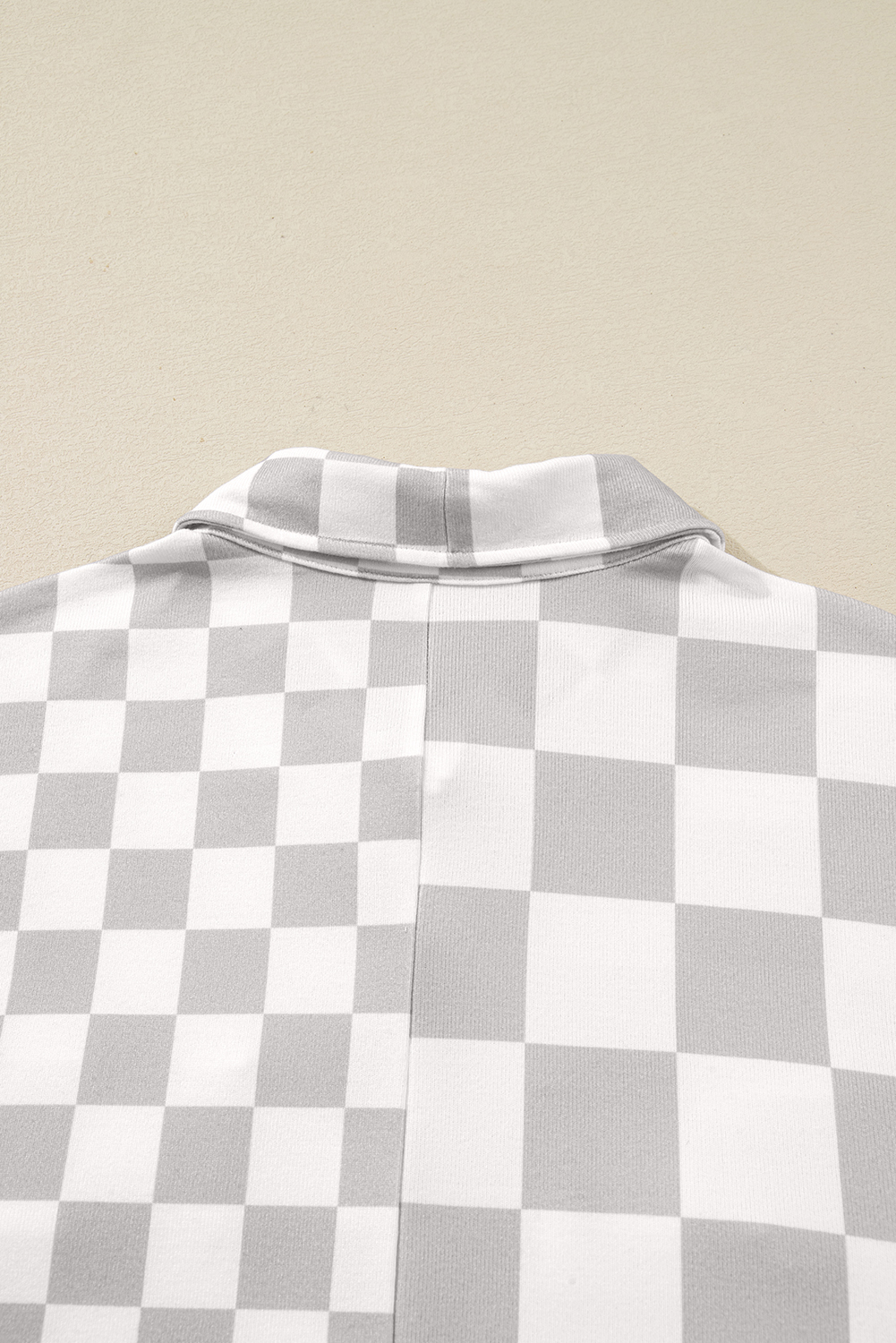 Khaki Checkerboard Flap Pocket Button Front Shacket - loveforevers