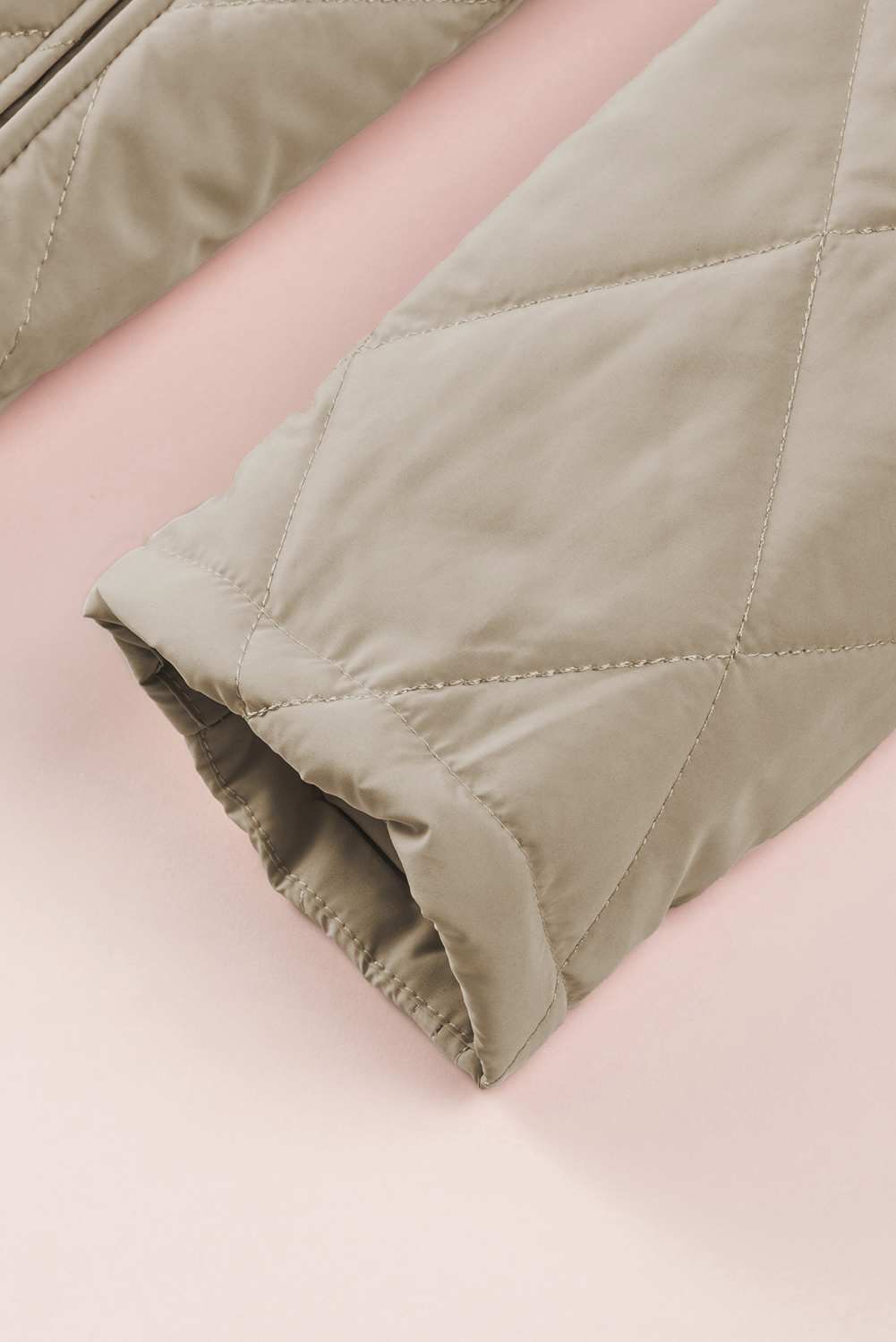 Green Quilted Snap Button Hooded Puffer Coat - loveforevers