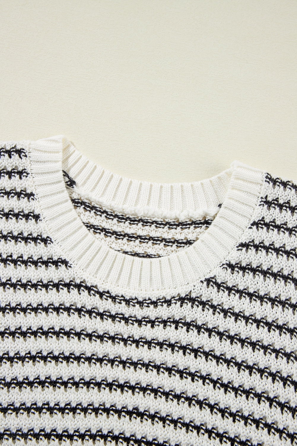 Blue Stripe Ribbed Trim Loose Fit Knitted Sweater Vest - loveforevers