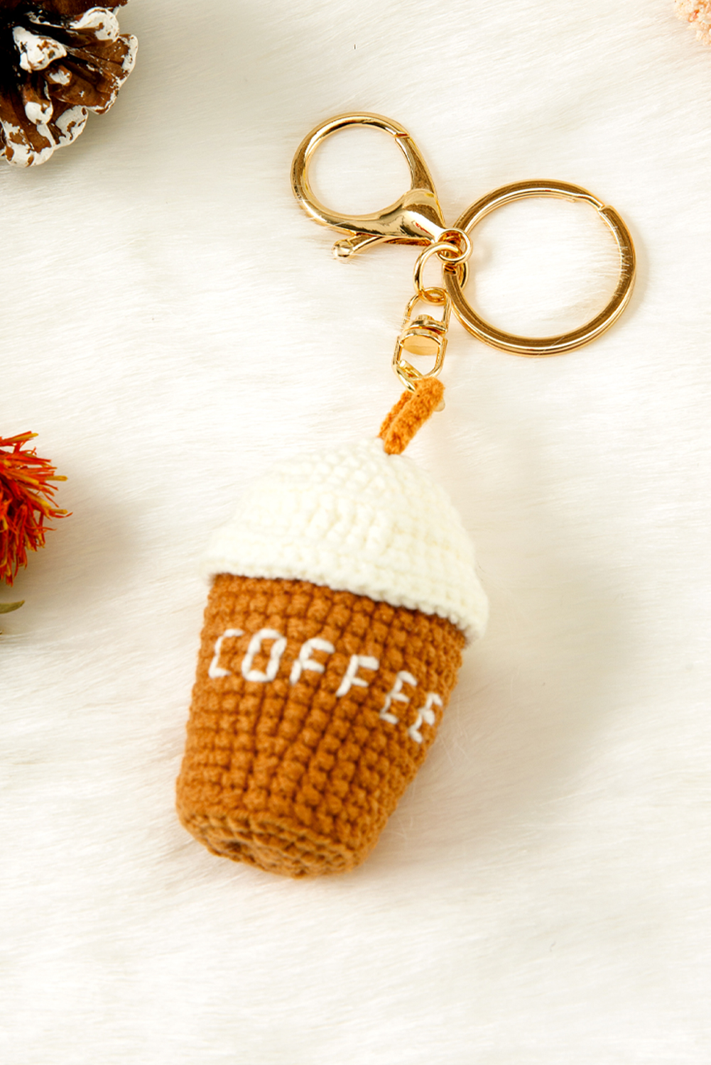 Thai Curry Crochet Coffee Pendent Keychain - loveforevers