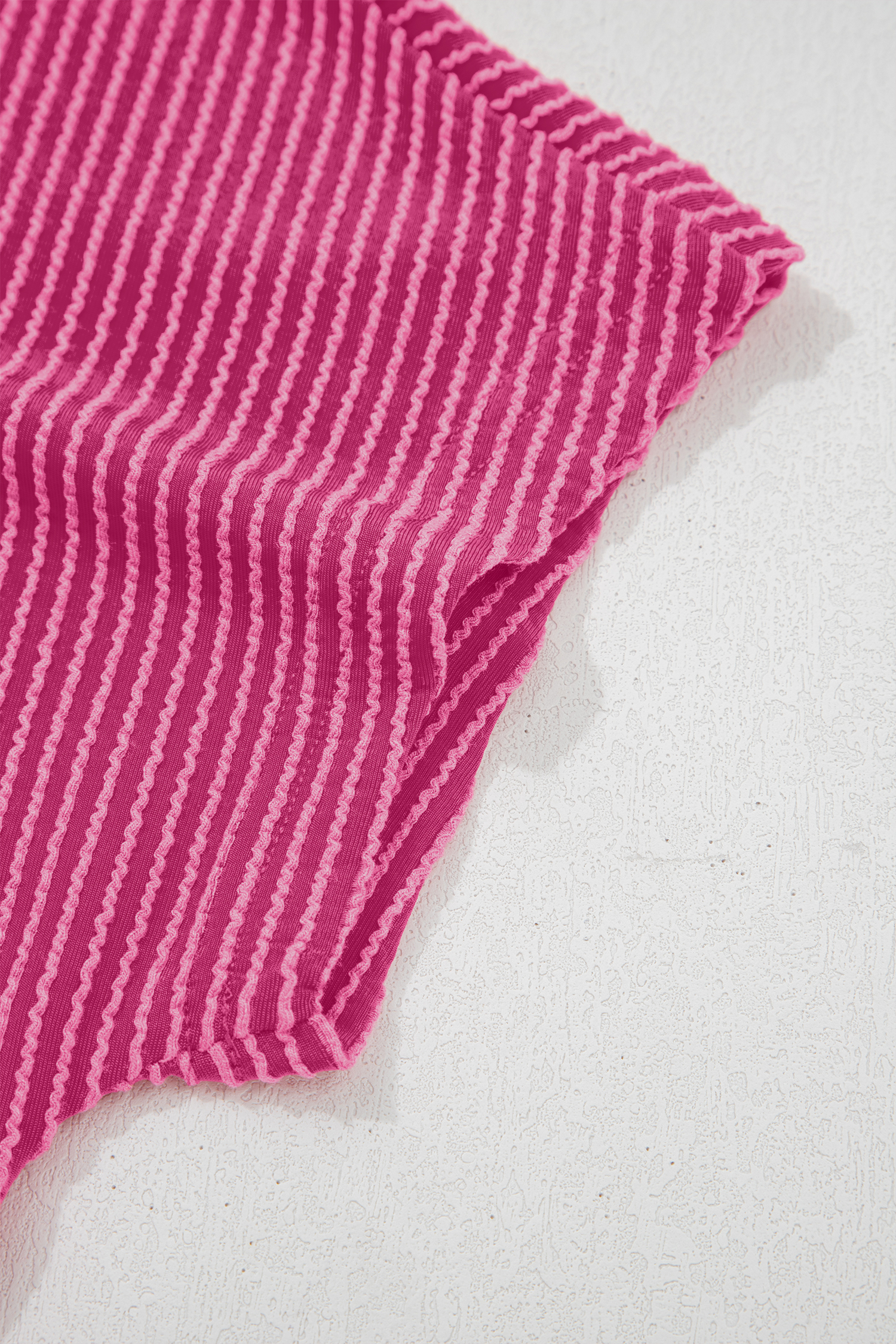 Bright Pink Striped Ribbed Knit T-shirt Shift Dress - loveforevers