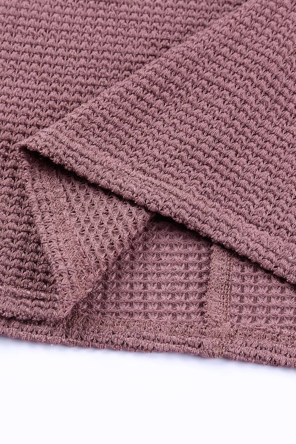 purple Waffle Knit Loose Long Sleeve Top - loveforevers