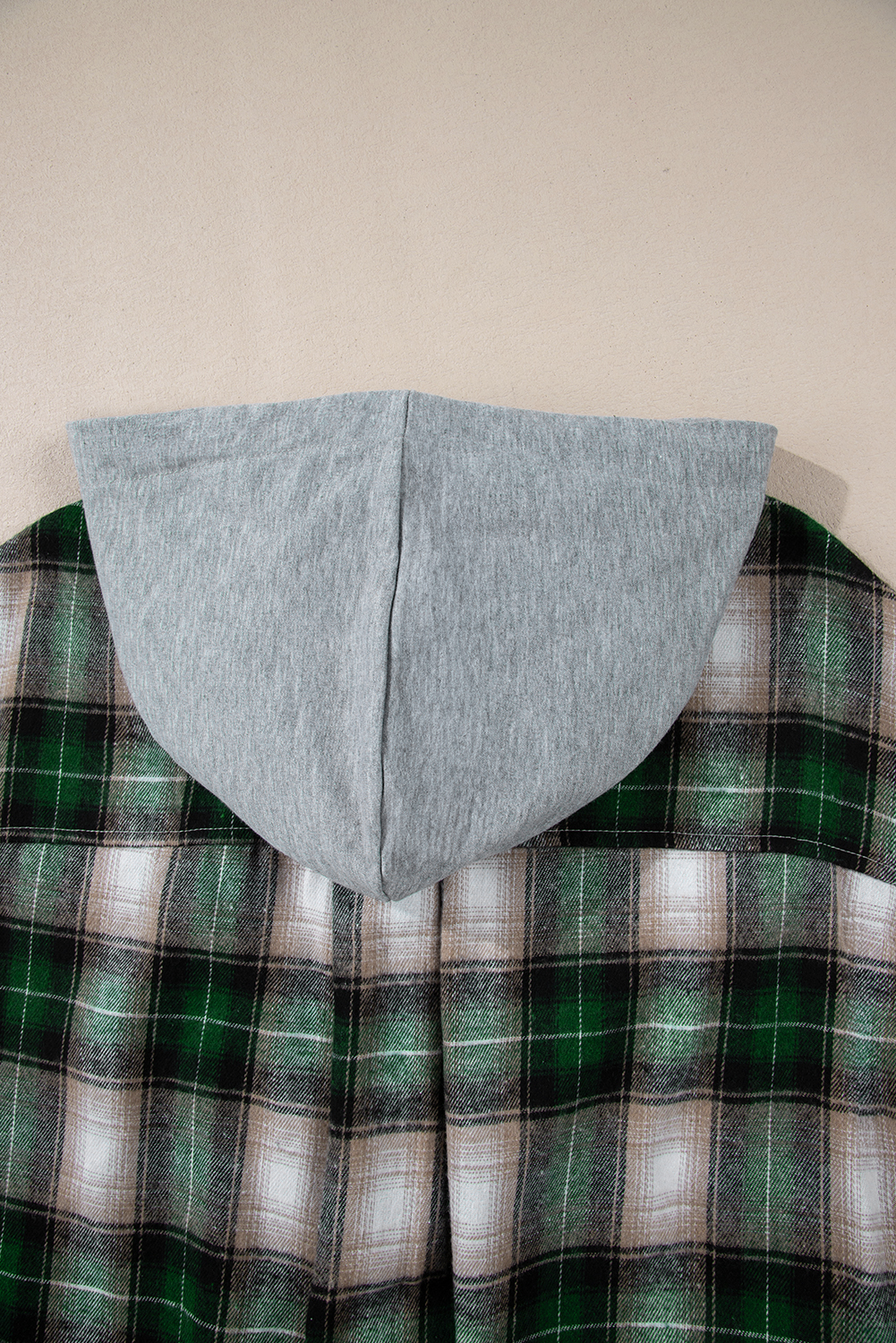 Red Plaid Print Chest Pocket Buttoned Hooded Shacket - loveforevers