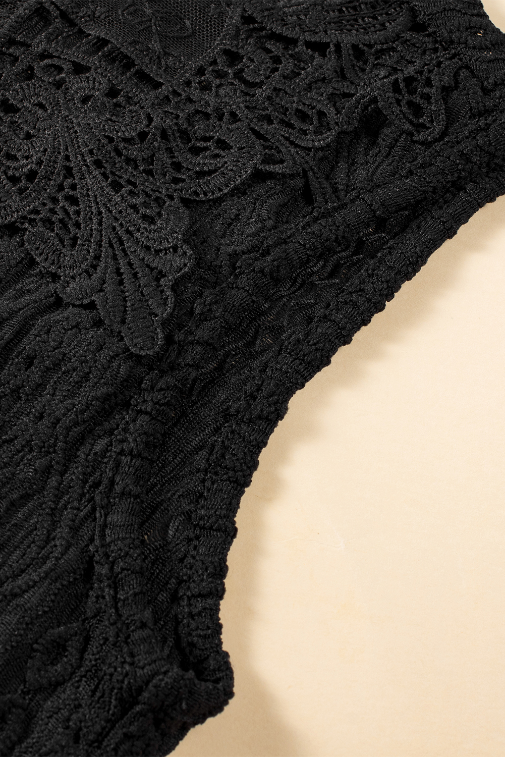Apricot Guipure Lace Crochet Keyhole Back Tank Top - loveforevers