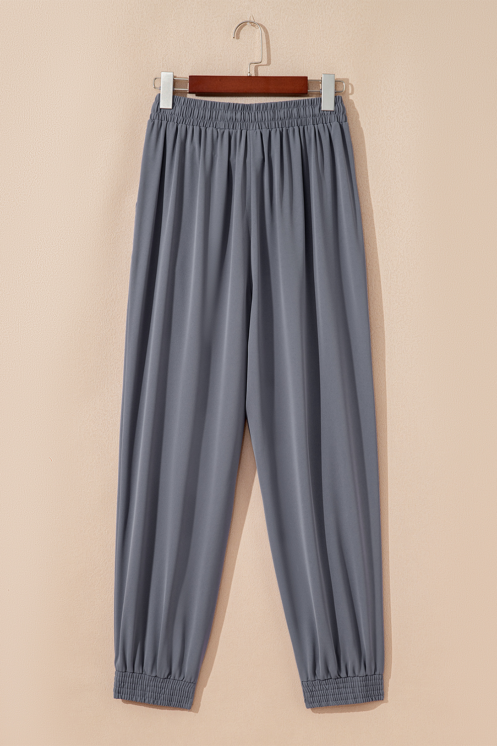 Black Drawstring Elastic Waistband Pocketed Cropped Jogger Pants - loveforevers