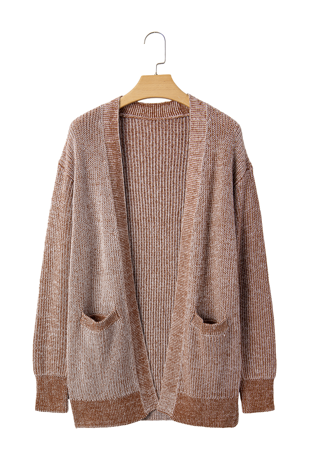 Straw Yellow Solid Open Knit Cardigan with Pockets - loveforevers