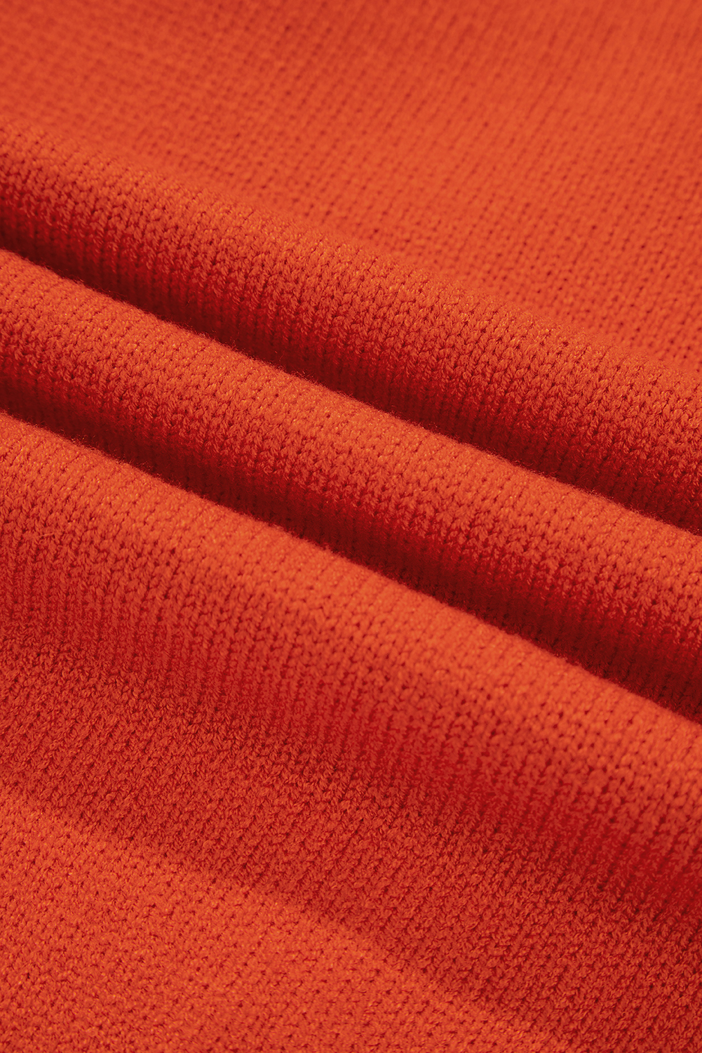 Racing Red Collared V Neck Ribbed Edge Sexy Elegant Sweater - loveforevers