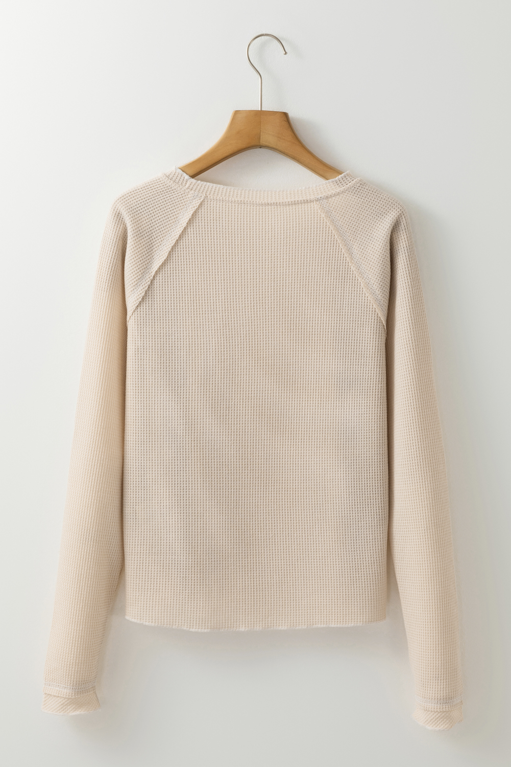 Smoke Gray Textured Round Neck Long Sleeve Top - loveforevers