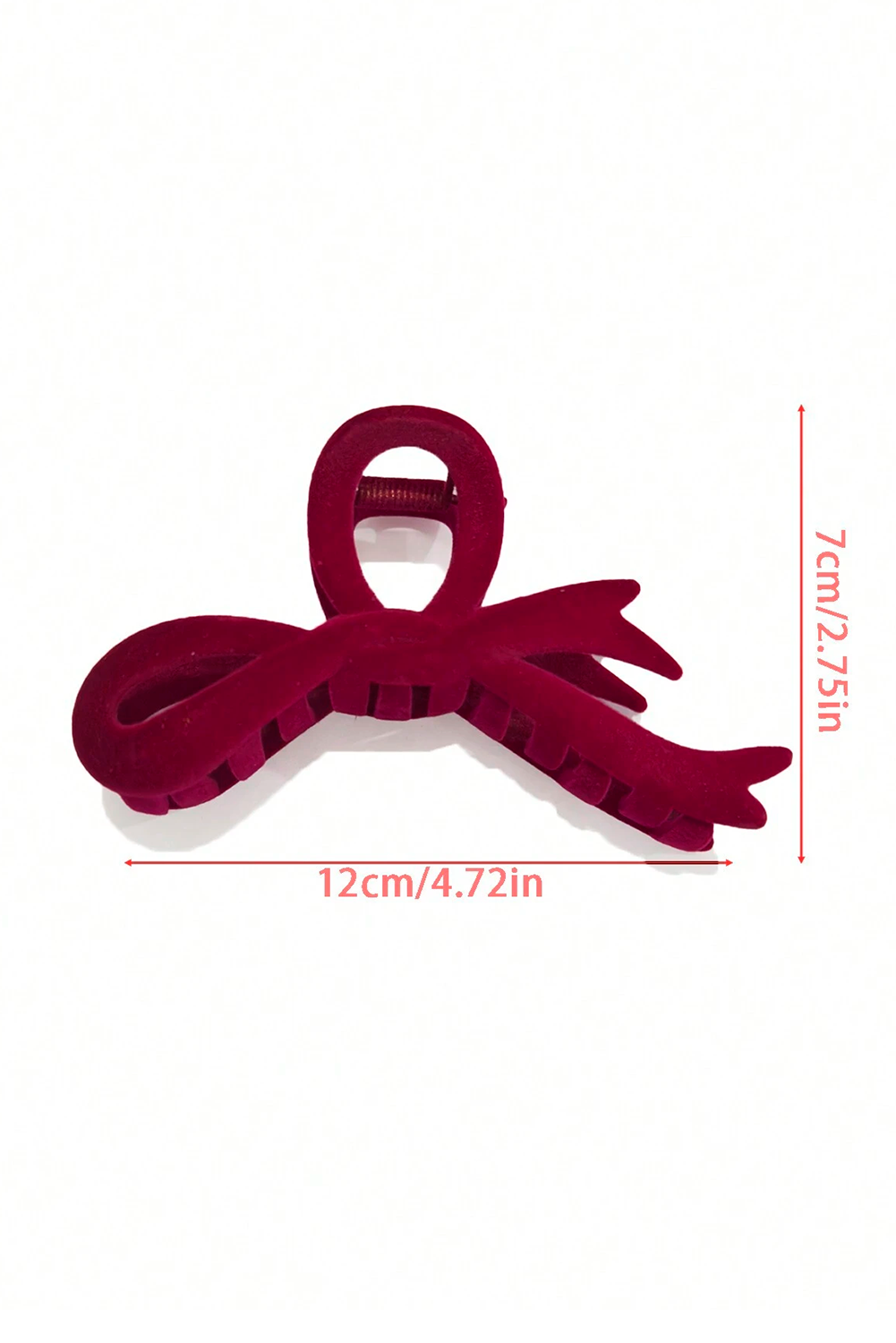 Fiery Red Bow Knot Velvet Large Hair Clip - loveforevers