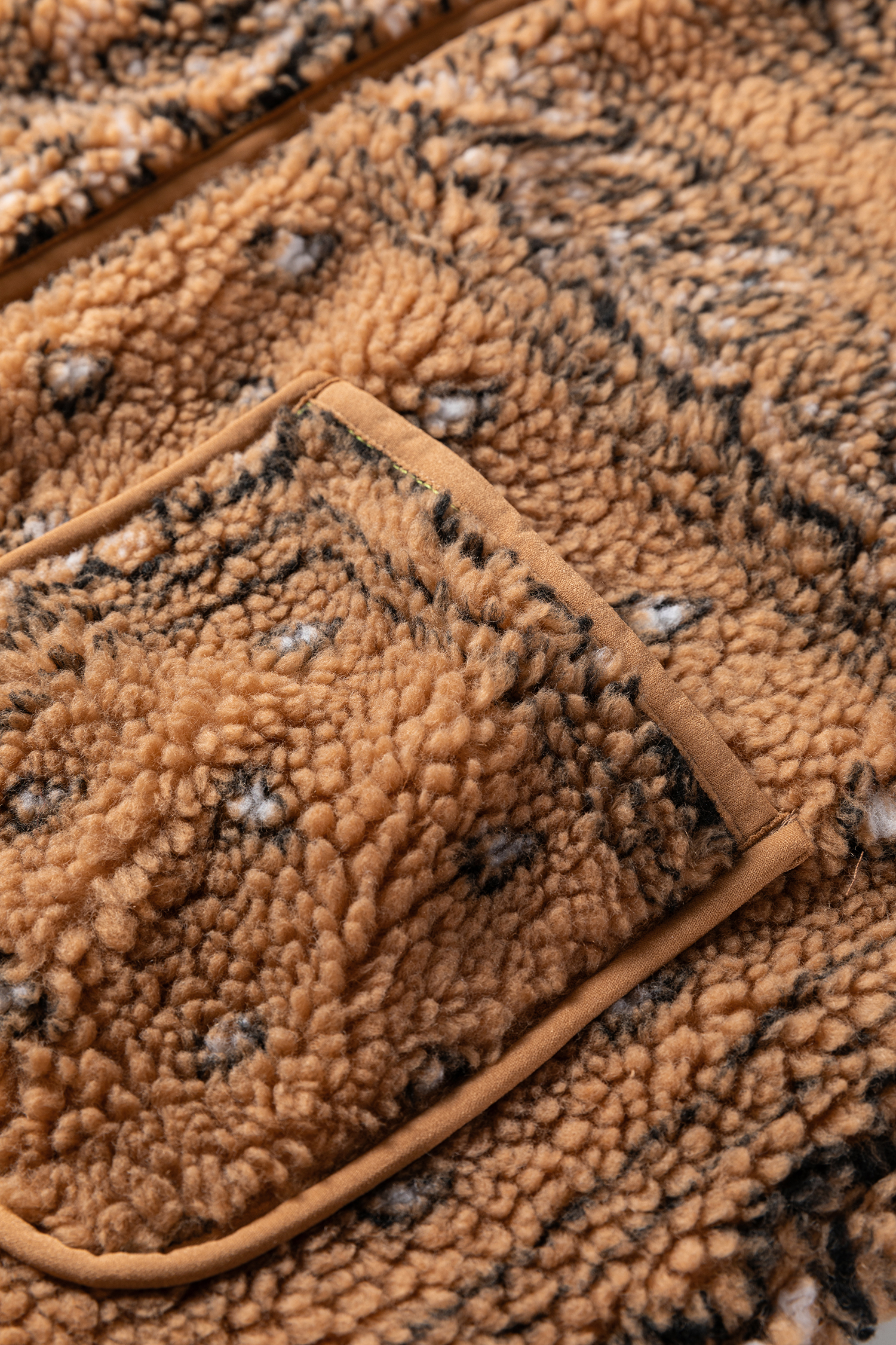 Brown Sherpa Paisley Print Pocketed Western Fashion Vest Jacket - loveforevers
