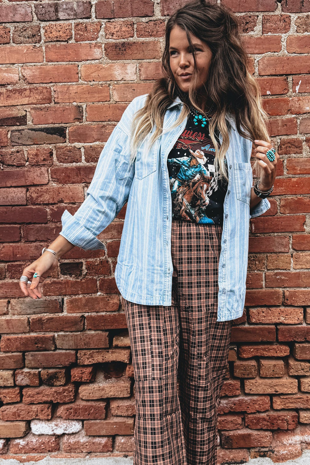 Sky Blue Stripe Boyfriend Chest Pocket Classic Denim Shacket - loveforevers
