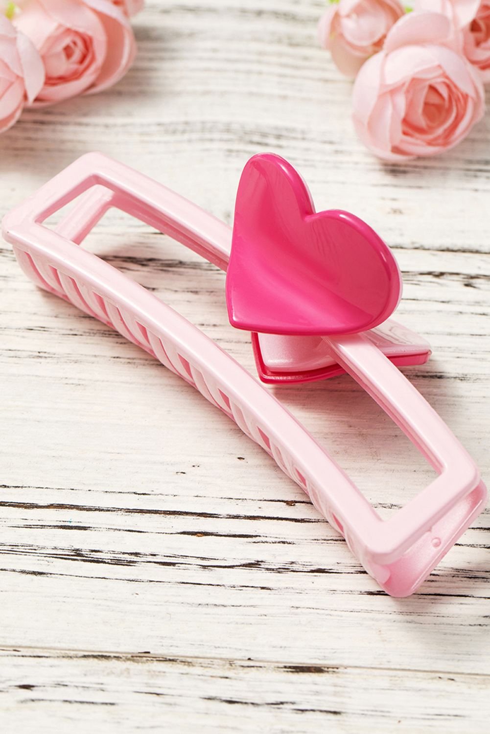 Pink Valentines Minimalist Heart Design Hair Claw - loveforevers