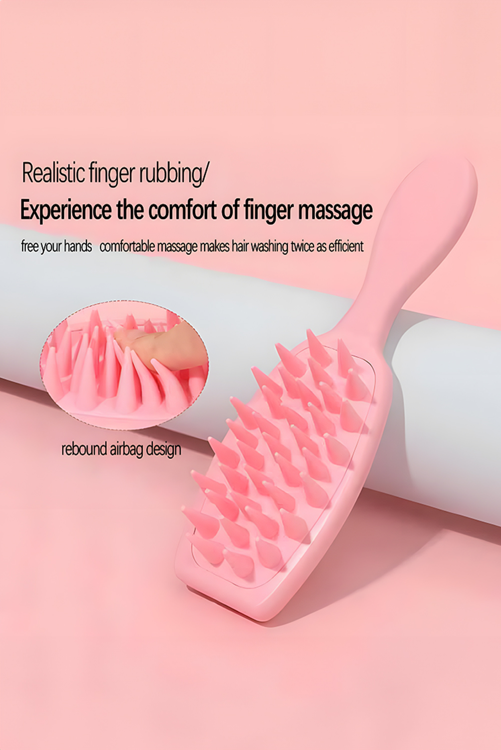 Light Pink Silicone Scalp Massage Hair Brush - loveforevers
