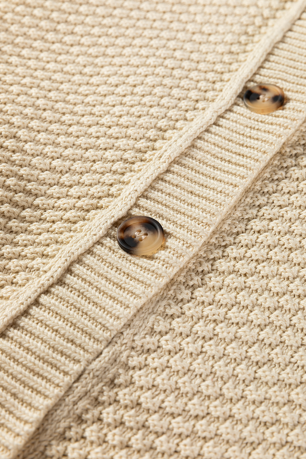Beige Button Front Cropped Cardigan Sweater - loveforevers