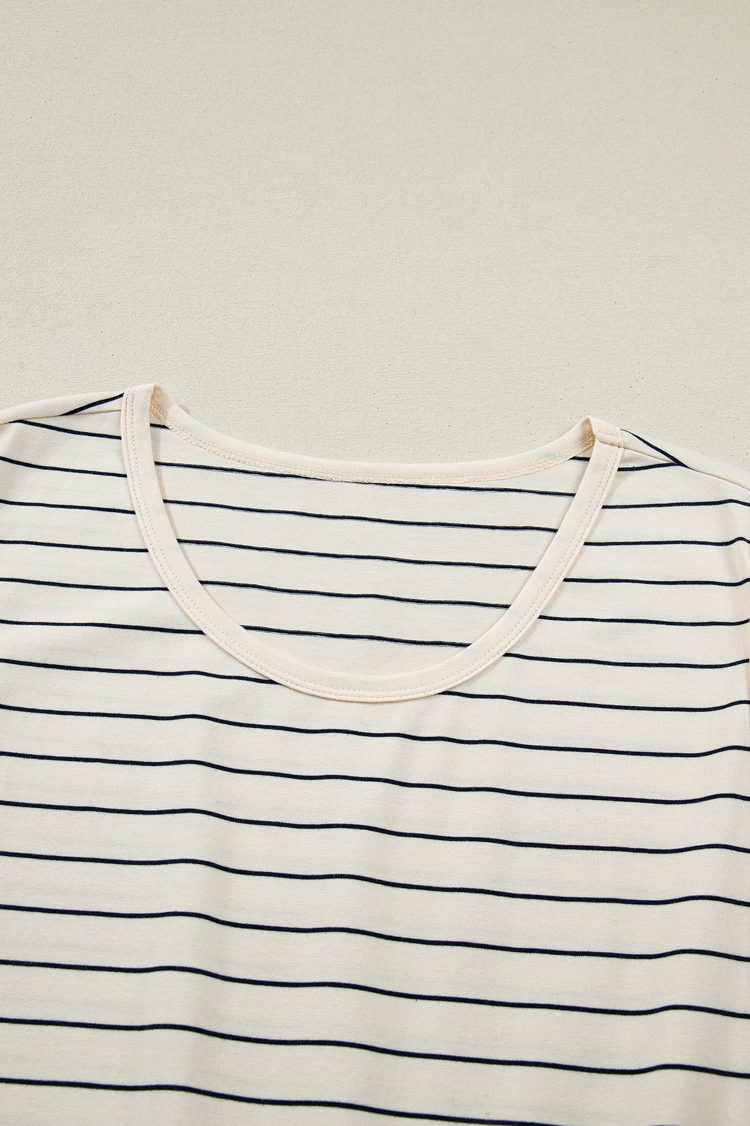 Beige Stripe Drawstring Tunic Tank Mini Dress with Pockets - loveforevers