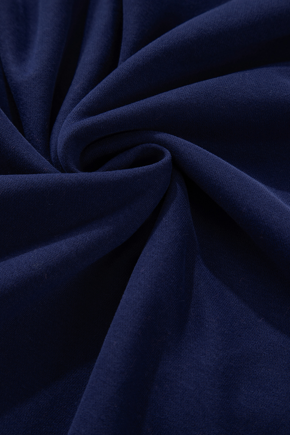Navy Blue Solid O Neck High Low Hem Pullover Sweatshirt - loveforevers