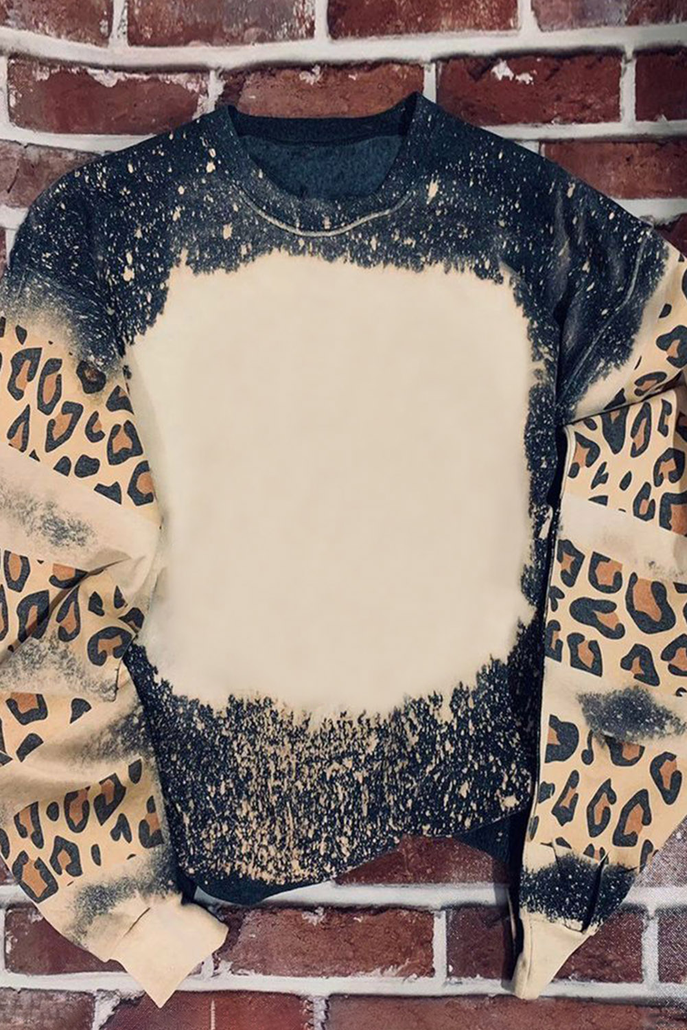Fiery Red Tie Dye Leopard Drop Shoulder Sweatshirt - loveforevers