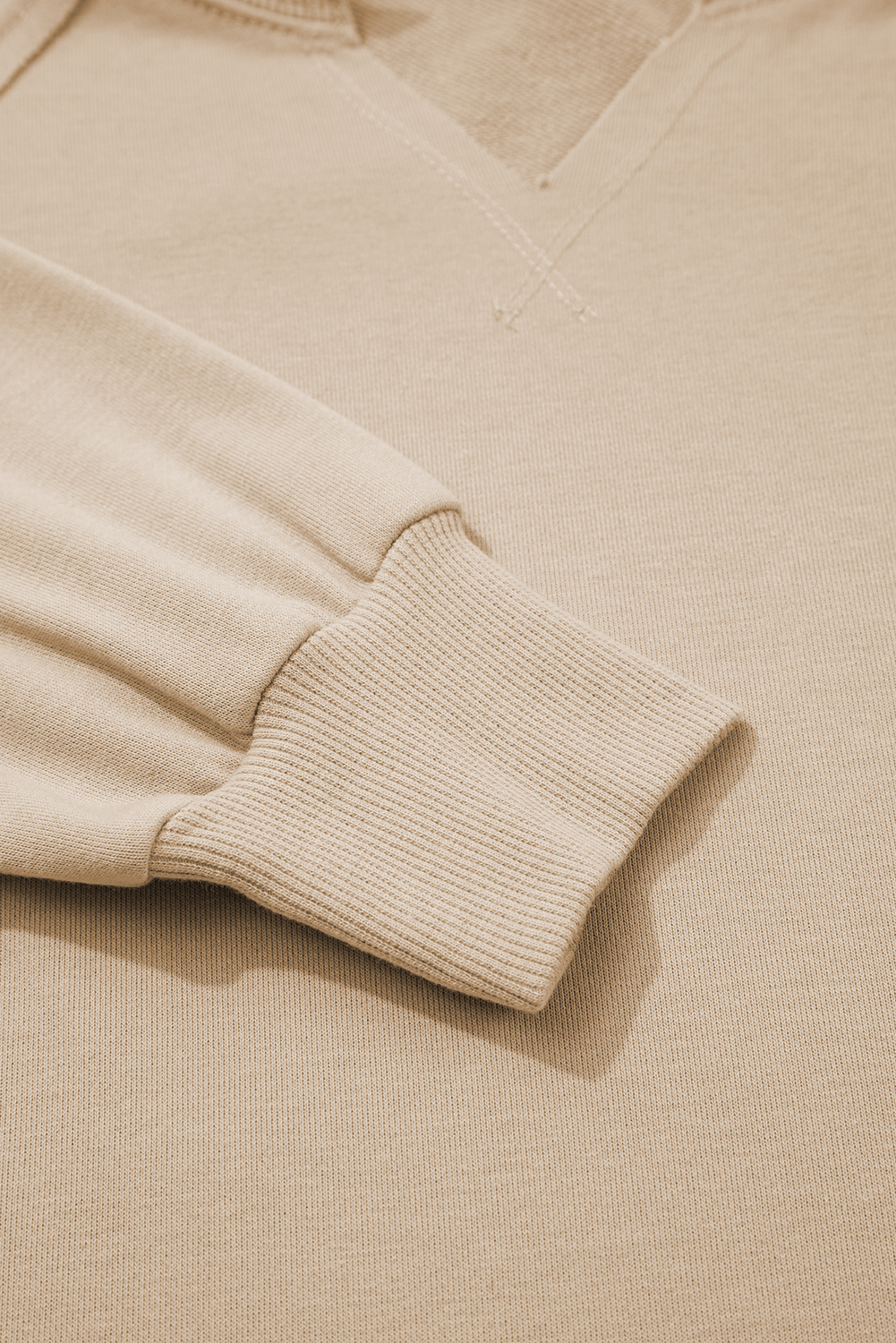 Parchment Raw Edge Exposed Seam Raglan Sleeve Side Slit Sweatshirt - loveforevers