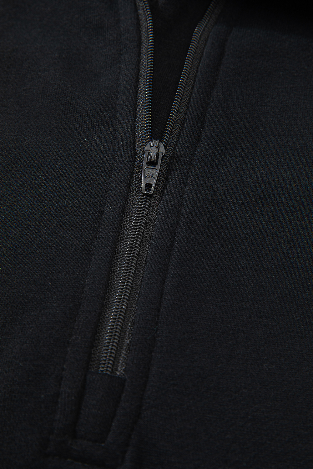 Aruba Blue Quarter Zip Stand Neck Kangaroo Pocket Sweatshirt - loveforevers