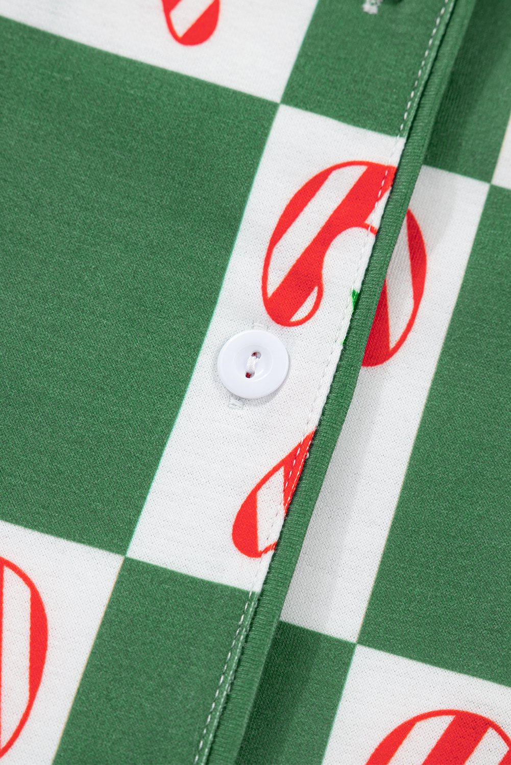 Green Holly Jolly Checkered Pattern 2pcs Long Pajama Set - loveforevers