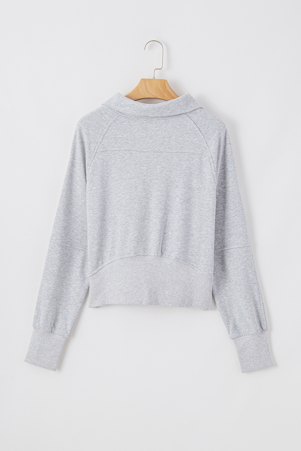 Aruba Blue Quarter Zip Stand Neck Kangaroo Pocket Sweatshirt - loveforevers