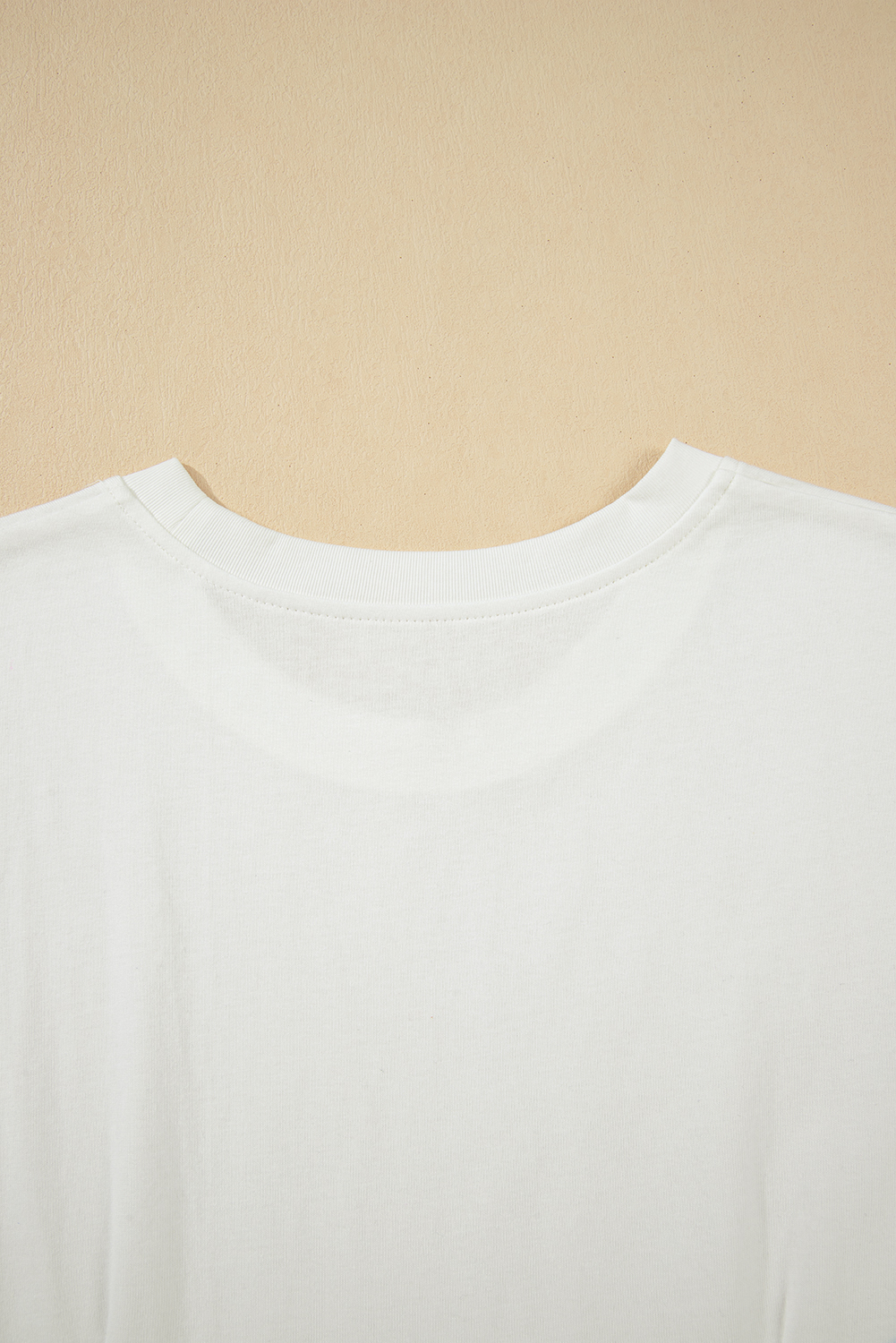 White Drop Shoulder Crew Neck Shift T Shirt Dress - loveforevers