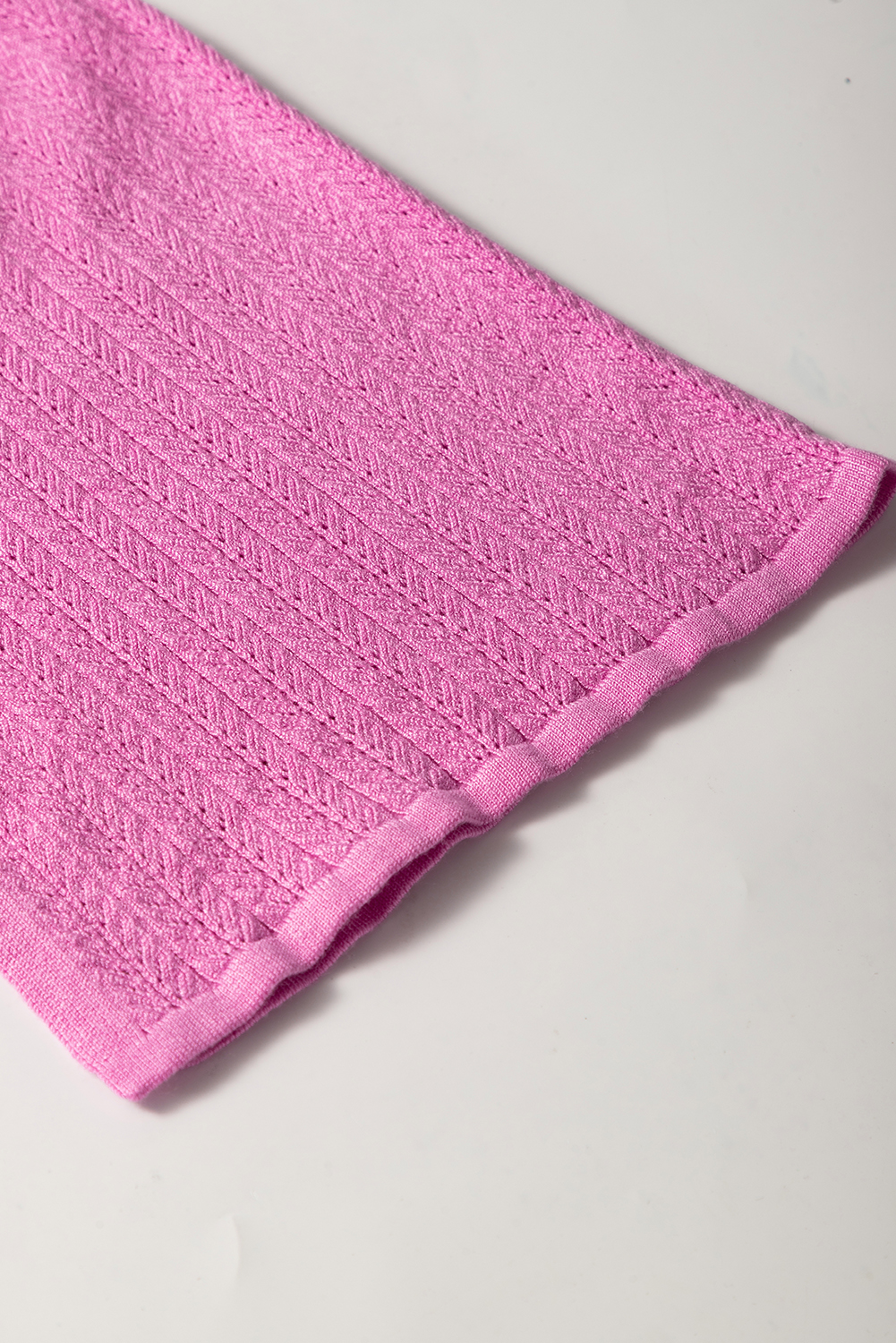 Phalaenopsis Textured Square Neck Half Sleeve Knitted Top - loveforevers