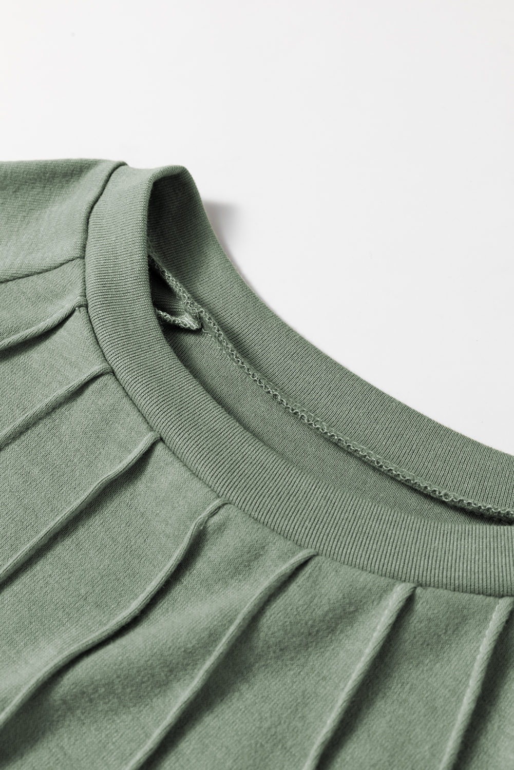Parchment Seam Detail Lace Contrast Cuffs Raglan Sleeve Top - loveforevers