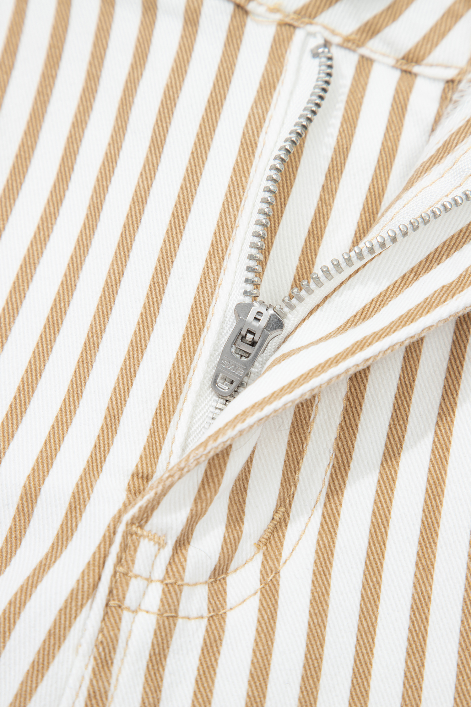 Khaki Stripe Casual Barrel Jeans - loveforevers
