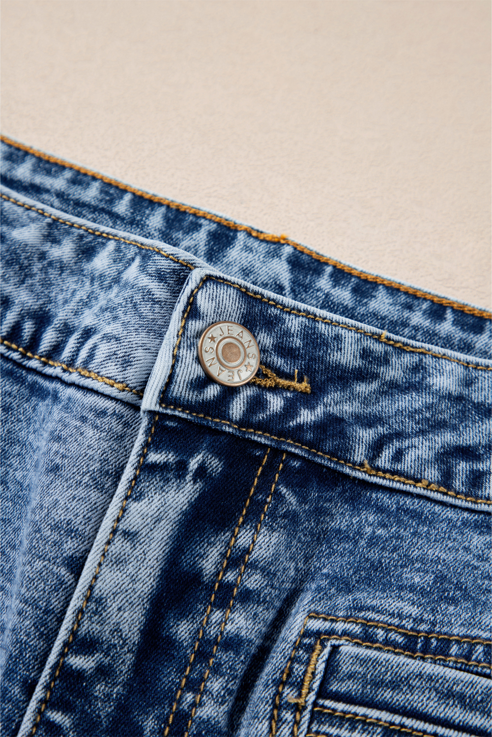 Light Blue Chic Patch Pocket Straight Leg Loose Jeans - loveforevers