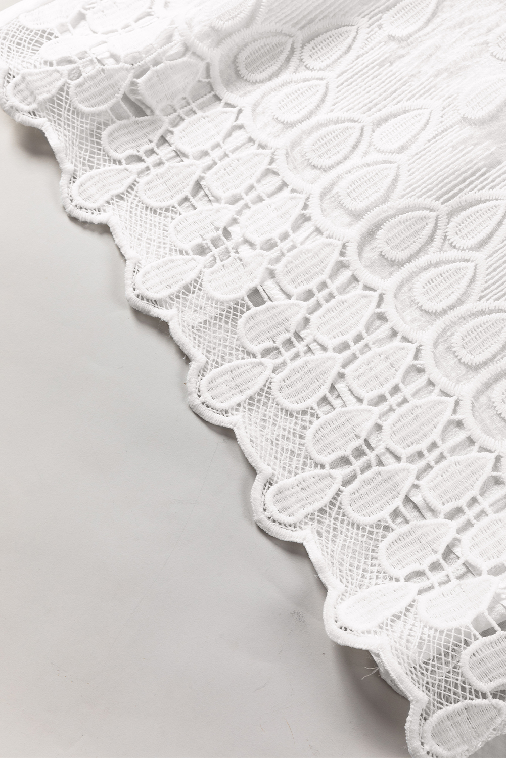 Beige Embroidered Mesh Flounce Sleeve Blouse - loveforevers