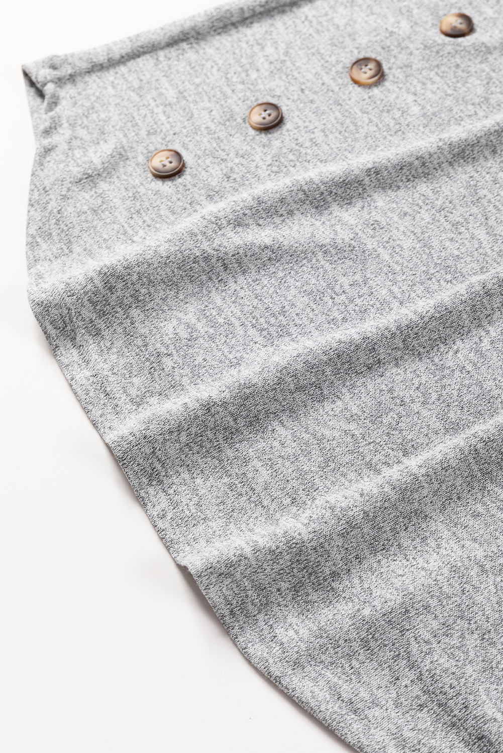 Gray Side Buttons Crew Neck Knit Top - loveforevers