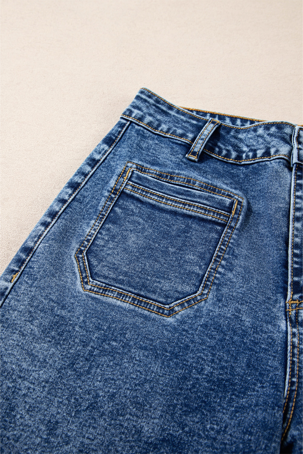 Light Blue Chic Patch Pocket Straight Leg Loose Jeans - loveforevers