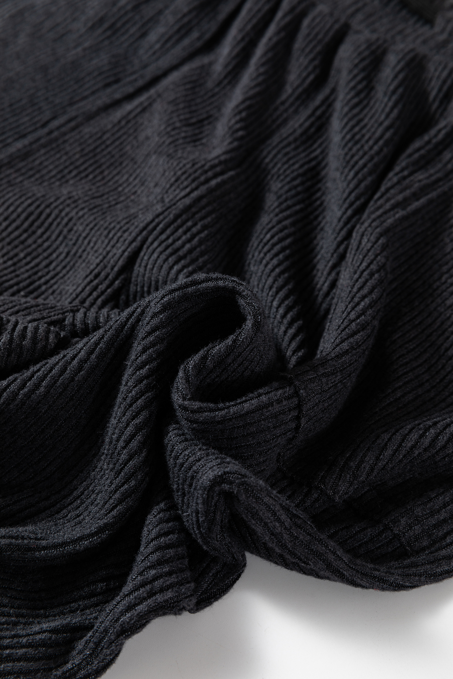 Black Ribbed Drawstring Active Jogger Pants - loveforevers