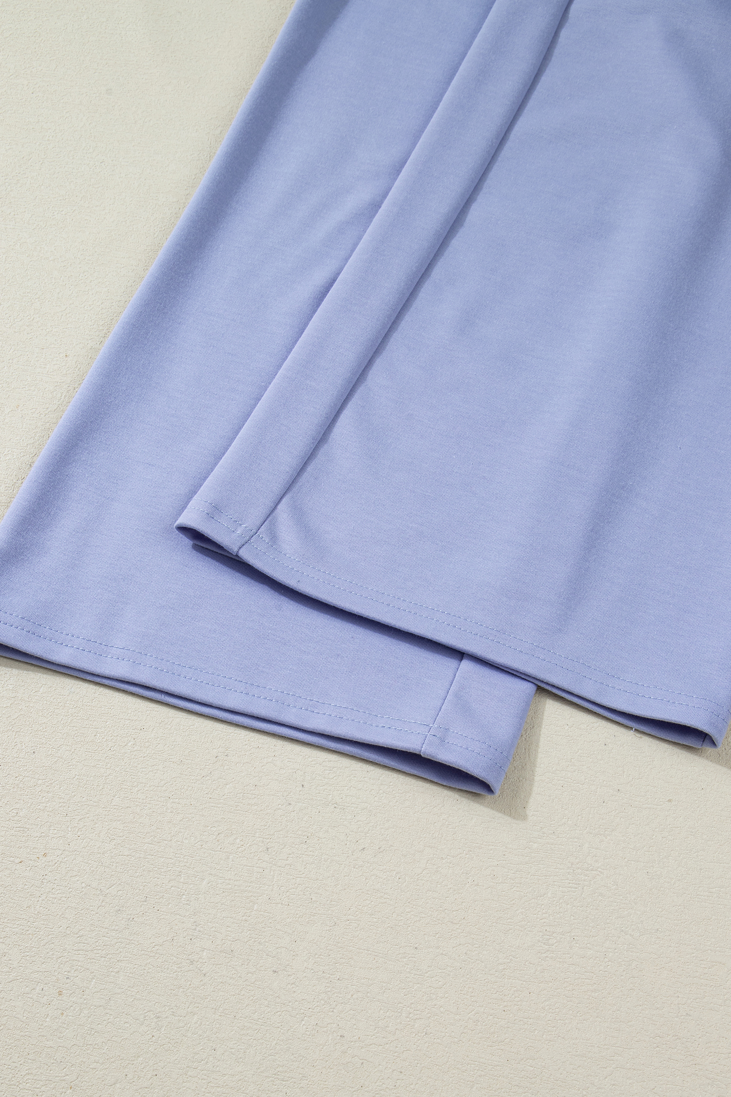 Beau Blue Flounce Long Sleeve Top Drawstring Pants Contrast Velvet Bow Knot 2pcs Lounge Set - loveforevers