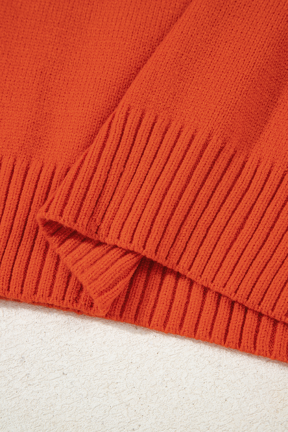 Racing Red Collared V Neck Ribbed Edge Sexy Elegant Sweater - loveforevers