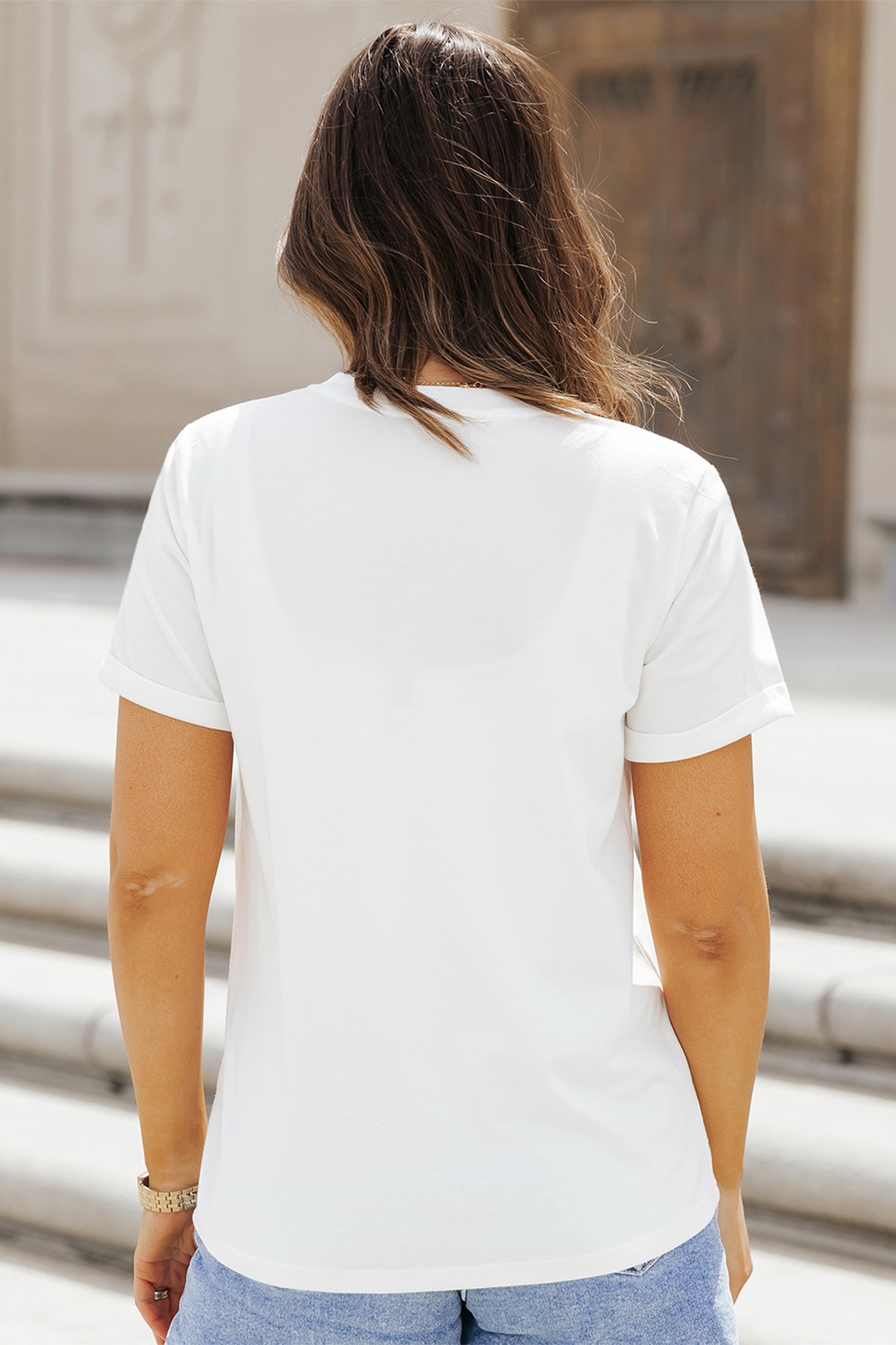 White SHOT CALLER WANNA BE A BALLER Casual Graphic Tee - loveforevers