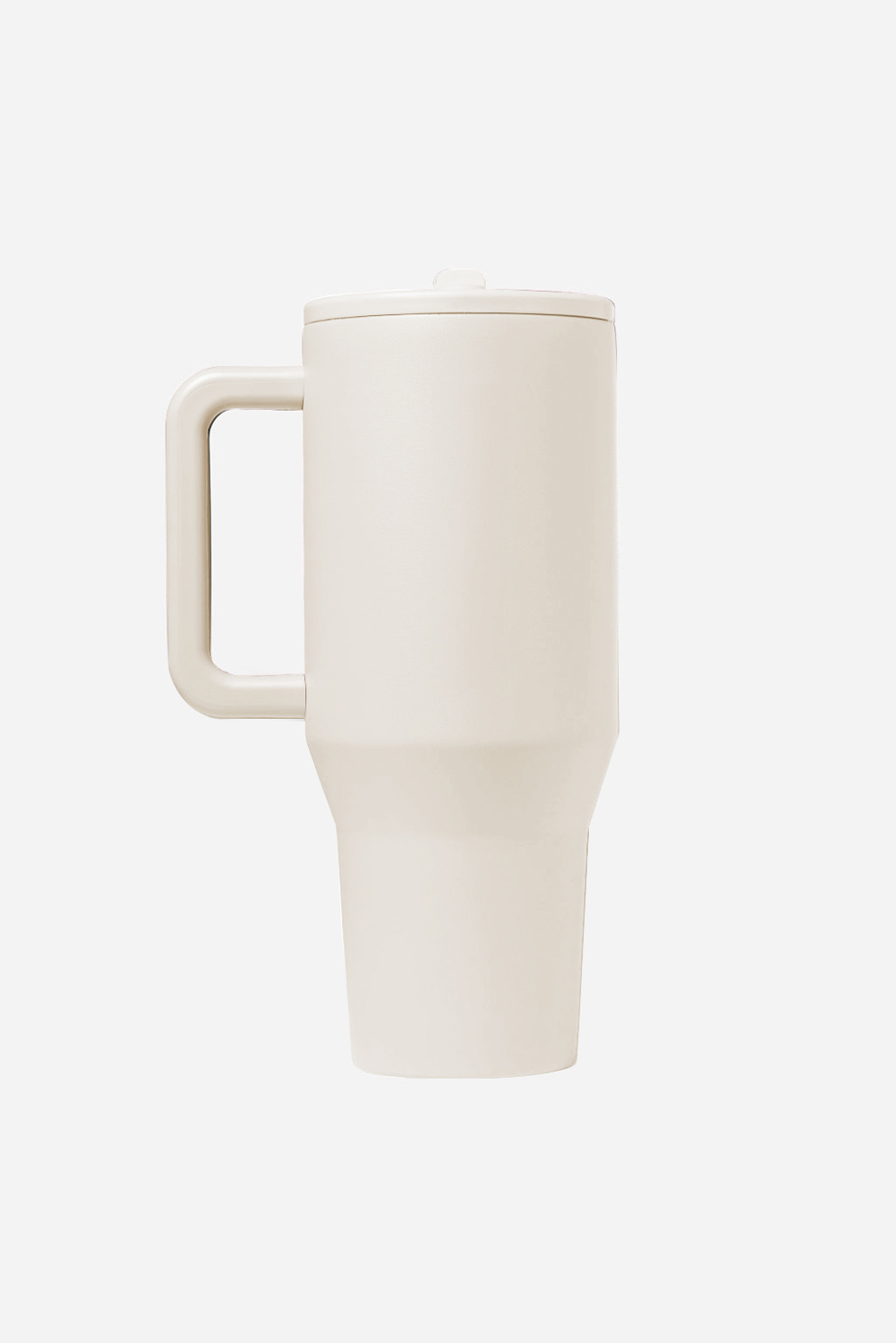 White Frosted Stainless Handle Large Vacuum Cup with Straw 40oz - loveforevers