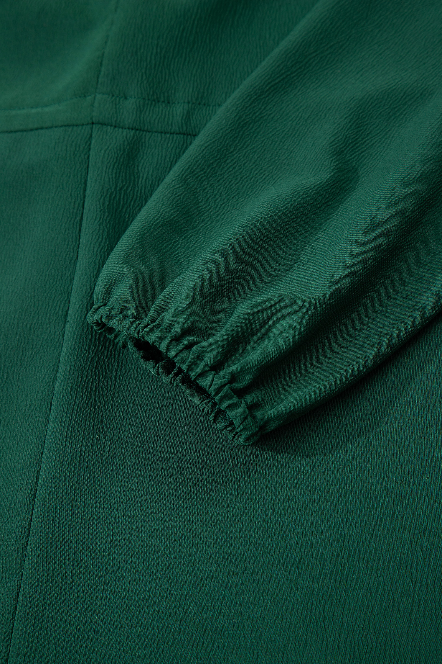 Blackish Green Solid Long Sleeve Button V Neck Tiered Maxi Dress - loveforevers
